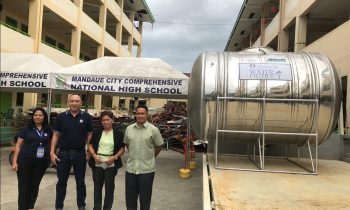 MCWD donates water tank to Mandaue Compre HS